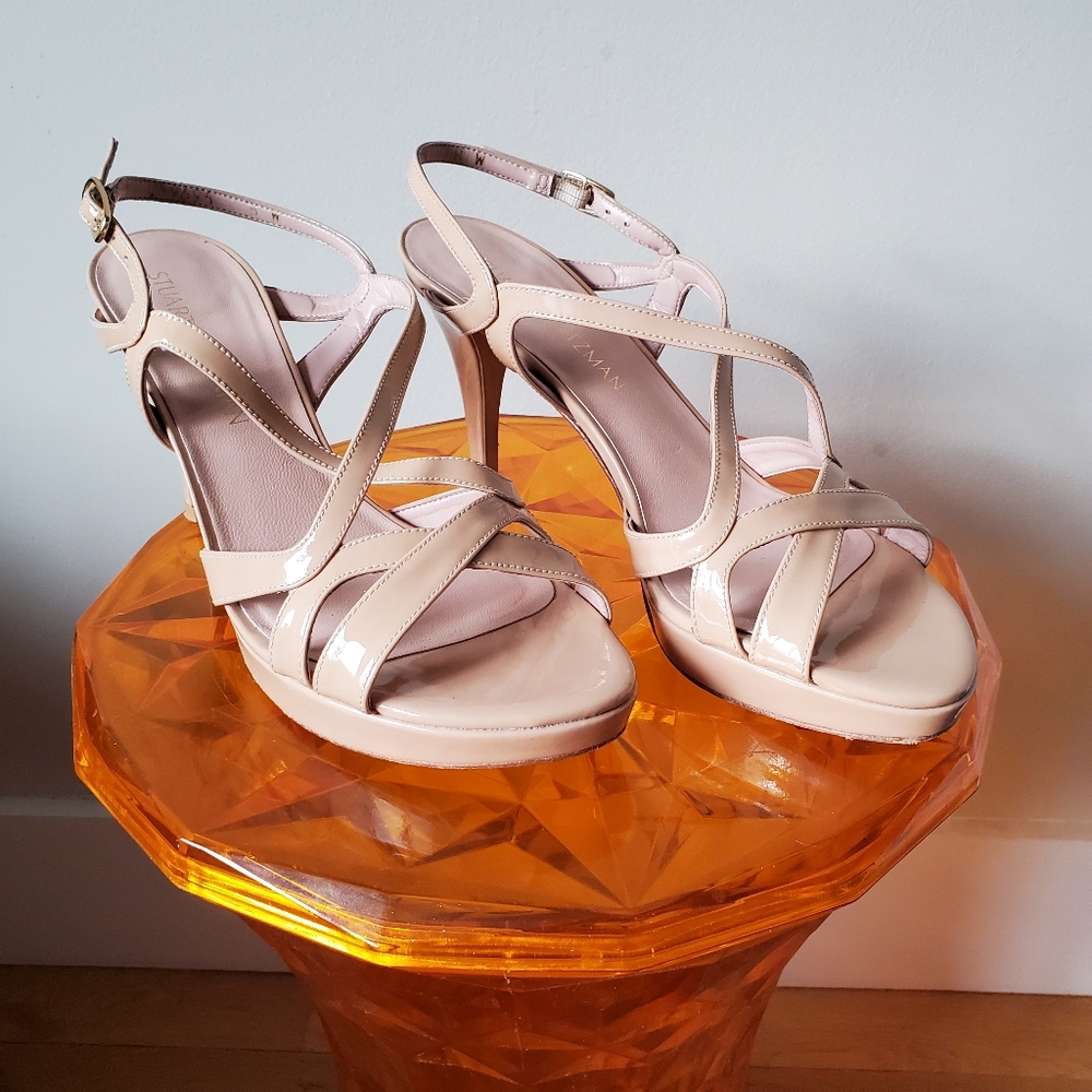 Stuart Weitzman Axis nude platform pumps 8W